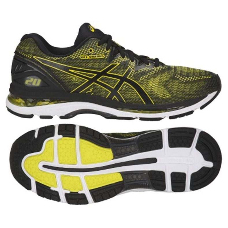 Asics Buty biegowe Ascis Gel Nimbus 20 M T800N-8990 czarne żółte
