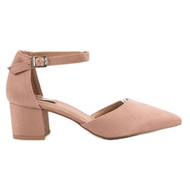 Pudrowe Czółenka W Szpic VICES różowe