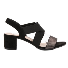 Filippo Sandały Z Brokatem Vinceza czarne