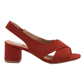 Kylie Zamszowe Czerwone Sandały