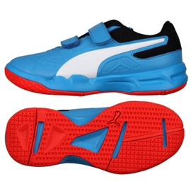 Buty halowe Puma Tenaz V Jr Bleu Azur 104891 06 niebieskie niebieskie
