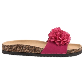 Klapki Z Kwiatami VINCEZA różowe