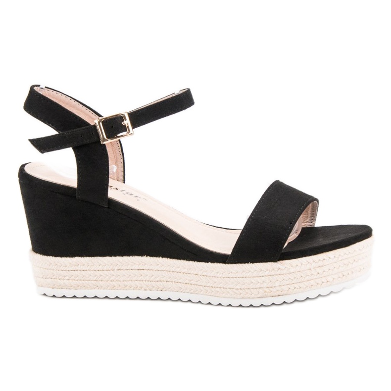 Seastar Wygodne Sandały Na Koturnie czarne