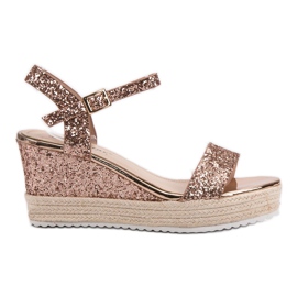 Seastar Wygodne Sandały Na Koturnie żółte