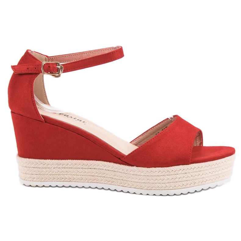 Seastar Czerwone Sandały Na Koturnie