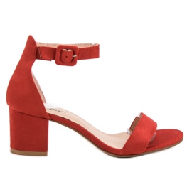 Seastar Czerwone Sandałki Na Obcasie