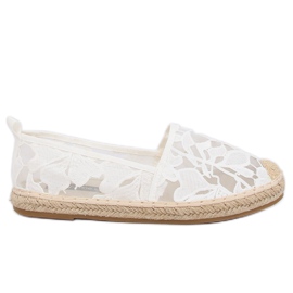 Espadryle ażurowe białe 68-130 White