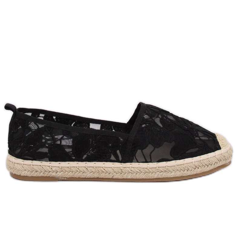 Espadryle ażurowe czarne 68-130 Black