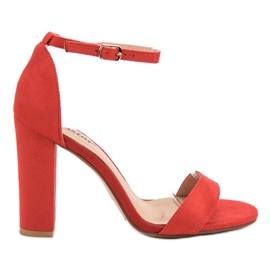 Seastar Seksowne Sandałki Na Słupku czerwone