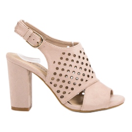 Seastar Ażurowe Zabudowane Sandały różowe