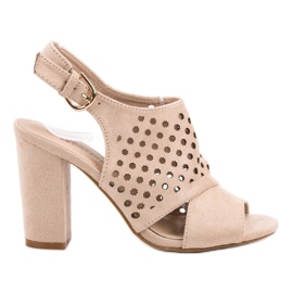 Seastar Ażurowe Zabudowane Sandały brązowe