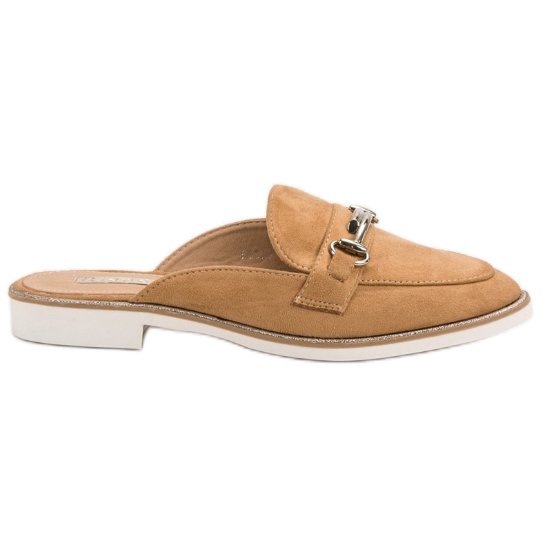 Eleganckie Klapki Damskie brązowe