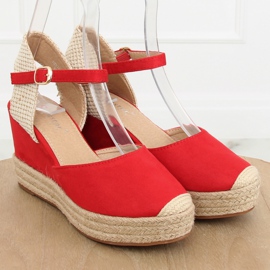 Espadryle na koturnie czerwone T331P Red II-GAT