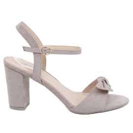 Sandałki na słupku szare GH1508 Grey