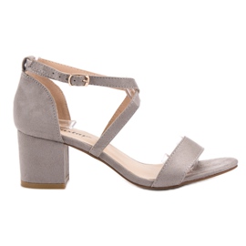 Seastar Zamszowe Sandały Na Słupku szare