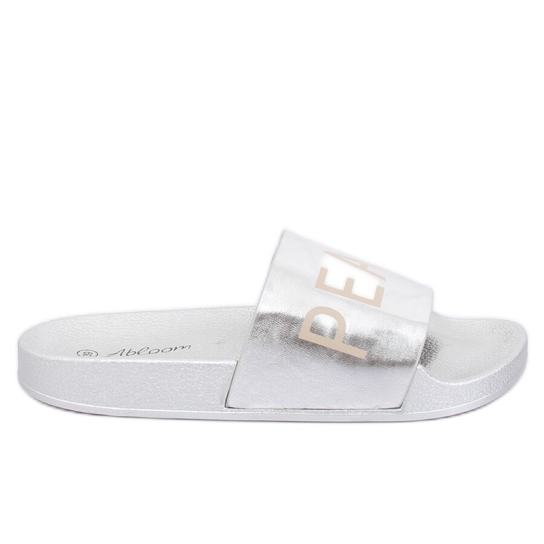 Klapki metaliczne srebrne WL169 Silver szare