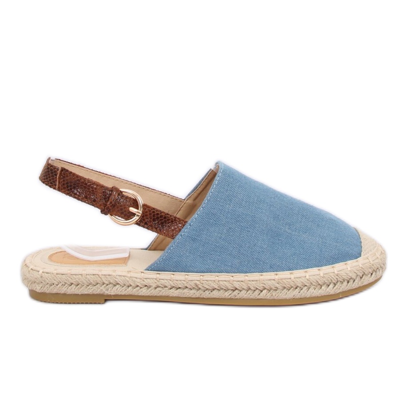 Espadryle z odkrytą piętą niebieskie HH-119 BLUE/CAMEL