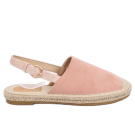 Espadryle z odkrytą piętą różowe HH-119 Pink