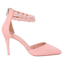 Szpilki z ćwiekami różowe B-51 Pink