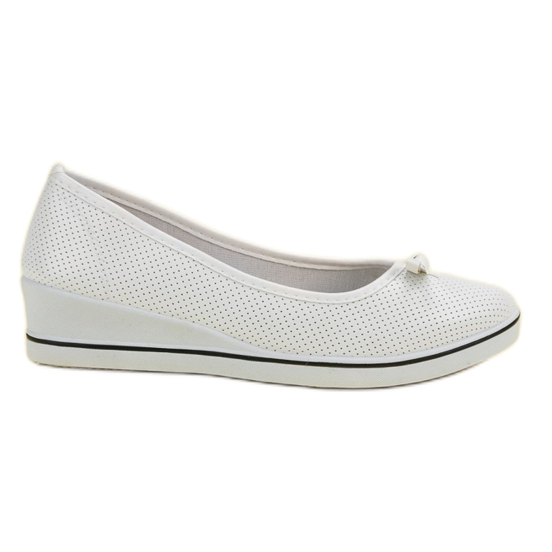 Sportowe Baleriny Na Koturnie białe