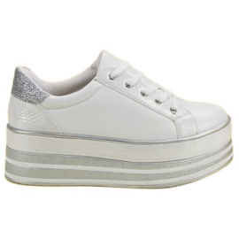 Weide Sneakersy Na Platformie białe