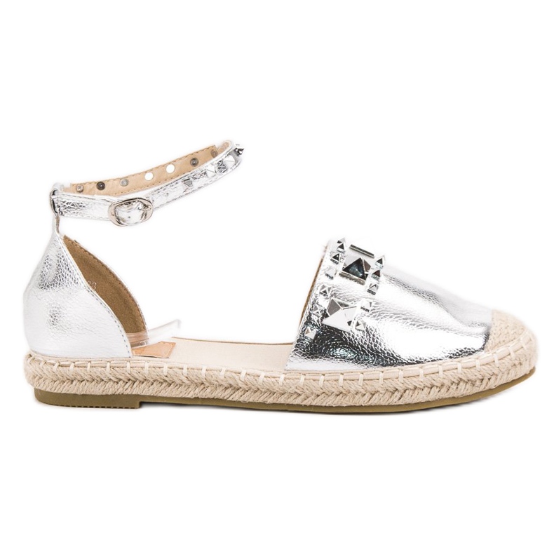 Bestelle Srebrne Rockowe Espadryle szare