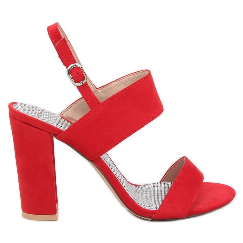 Sandałki na słupku czerwone S116 Red