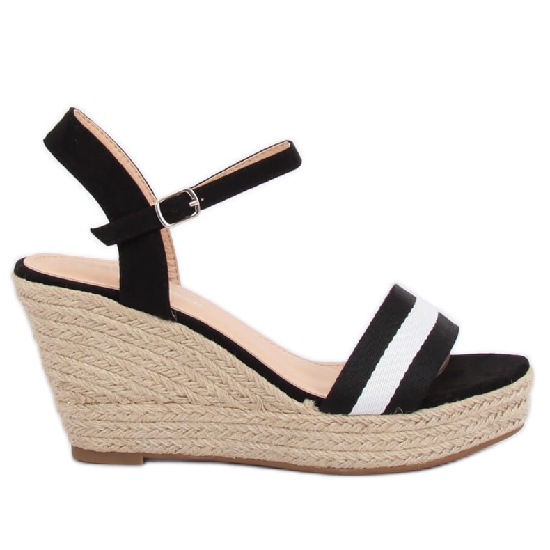 Espadryle na koturnie czarne 9072 Black