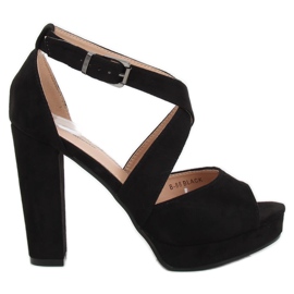 Sandałki na platformie czarne B-88 Black