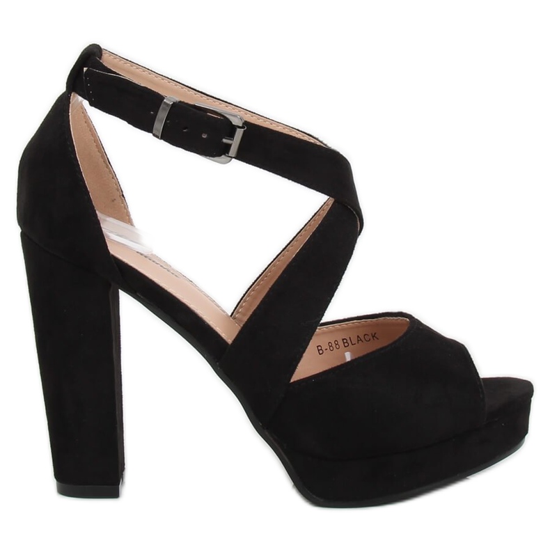 Sandałki na platformie czarne B-88 Black