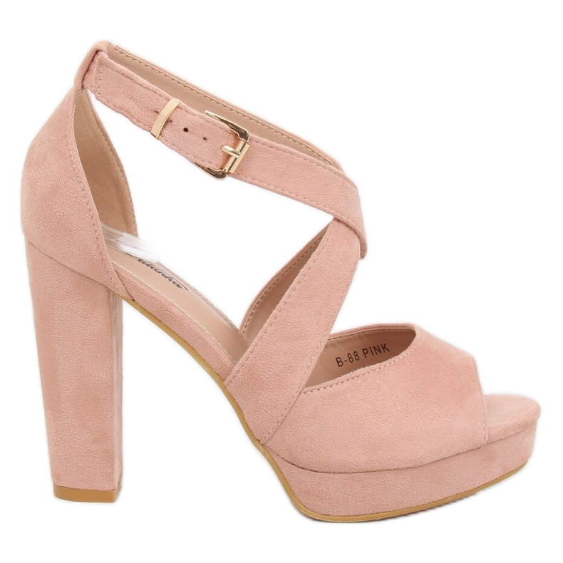 Sandałki na platformie różowe B-88 Pink