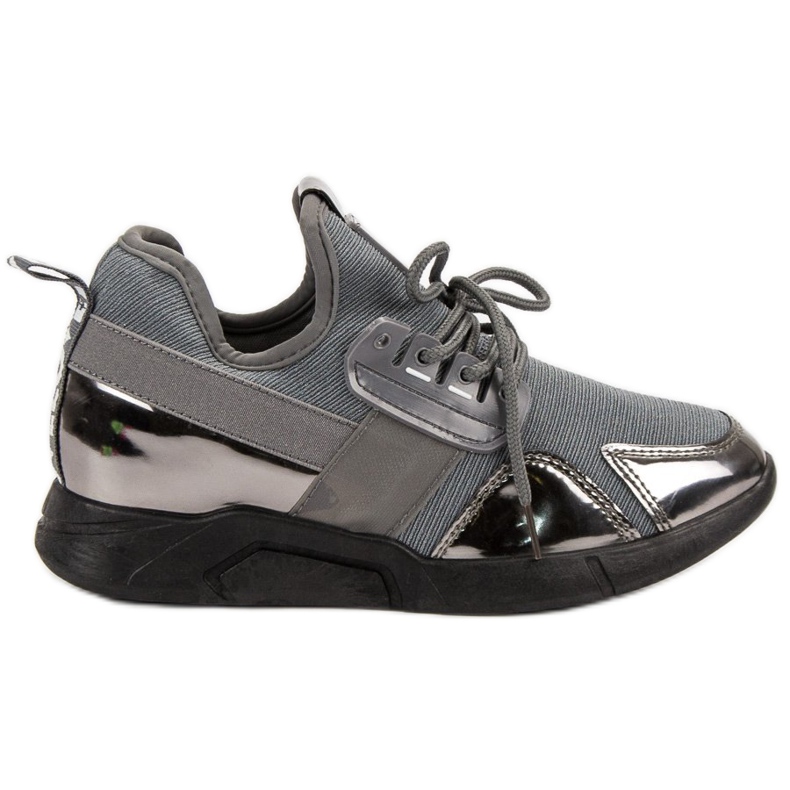 Szare Wsuwane Sneakersy