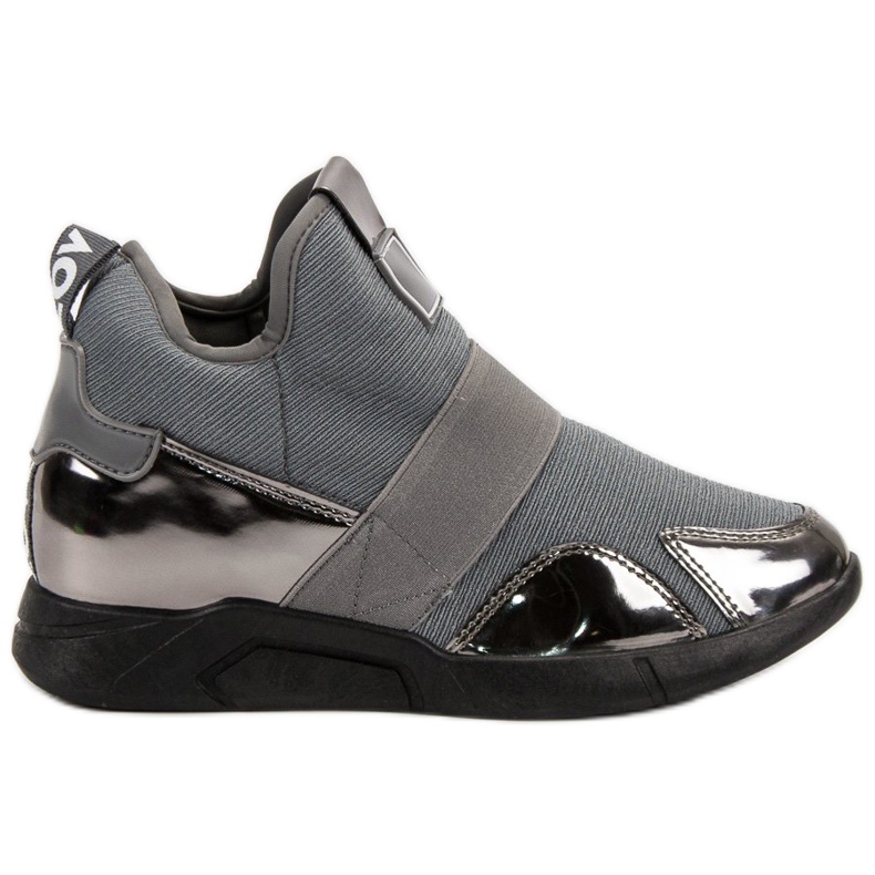 Wsuwane Sneakersy Na Koturnie szare