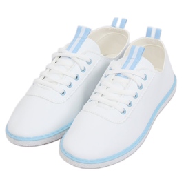 Tenisówki damskie biało-niebieskie XJ-2918 L.BLUE białe