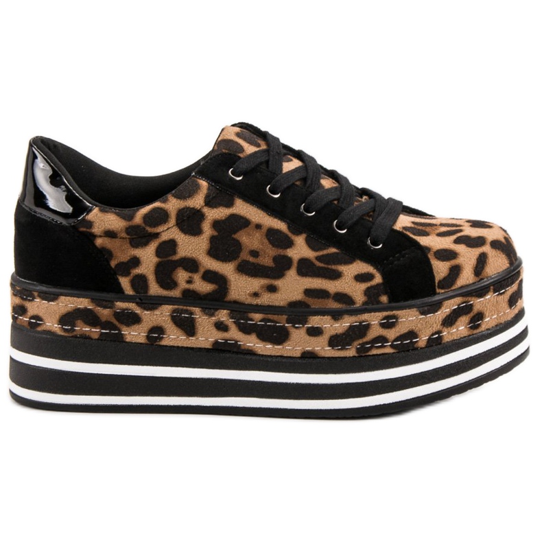 Weide Sneakersy Na Platformie brązowe