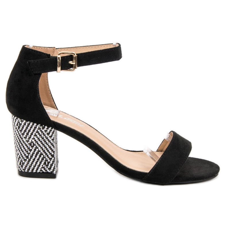 Abloom Czarne Sandały Na Słupku