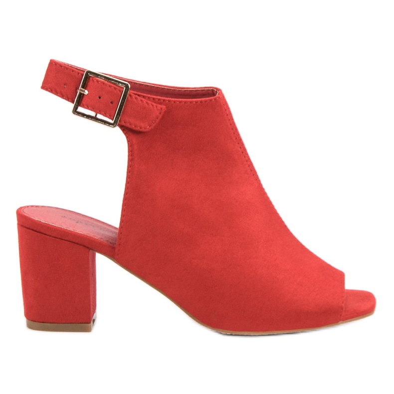 Super Mode Zabudowane Sandały Na Słupku czerwone