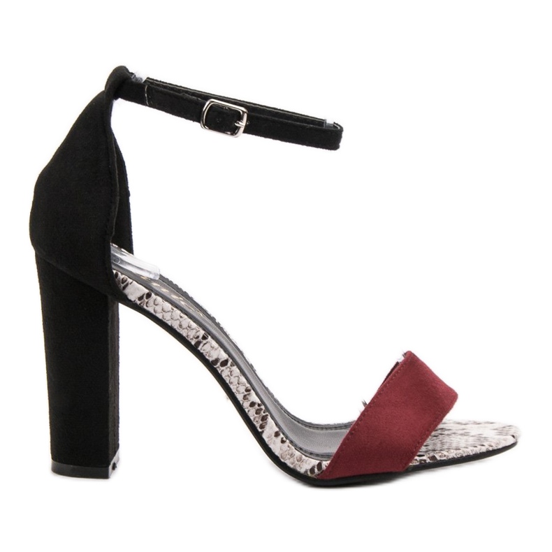 Danic Sandałki Na Obcasie czarne czerwone