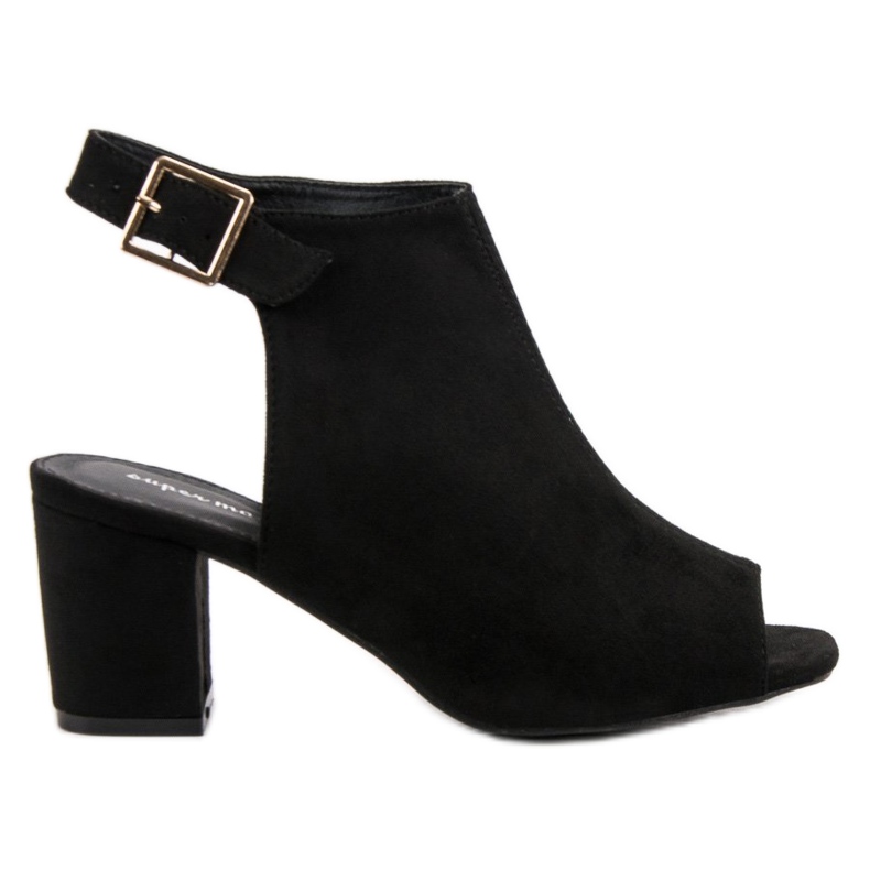 Super Mode Zabudowane Sandały Na Słupku czarne