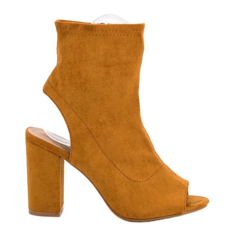 Nio Nio Musztardowe Botki Open Toe żółte