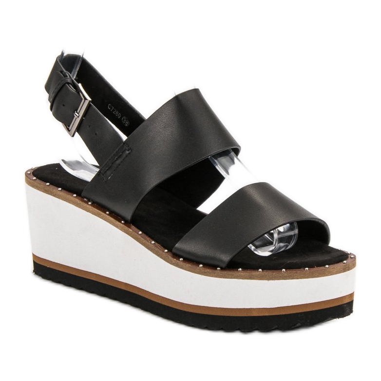 Corina Czarne Sandały Na Platformie