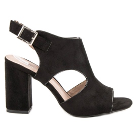 Zabudowane Sandałki VINCEZA czarne