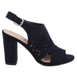 Sandałki ażurowe granatowe WED557 Azul