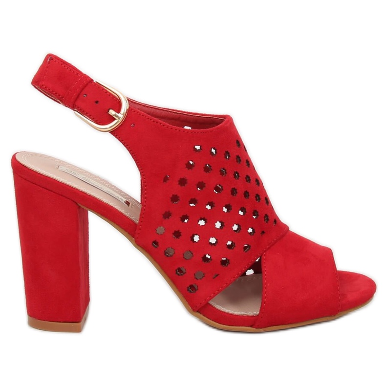 Sandałki ażurowe czerwone WED557 Rojo