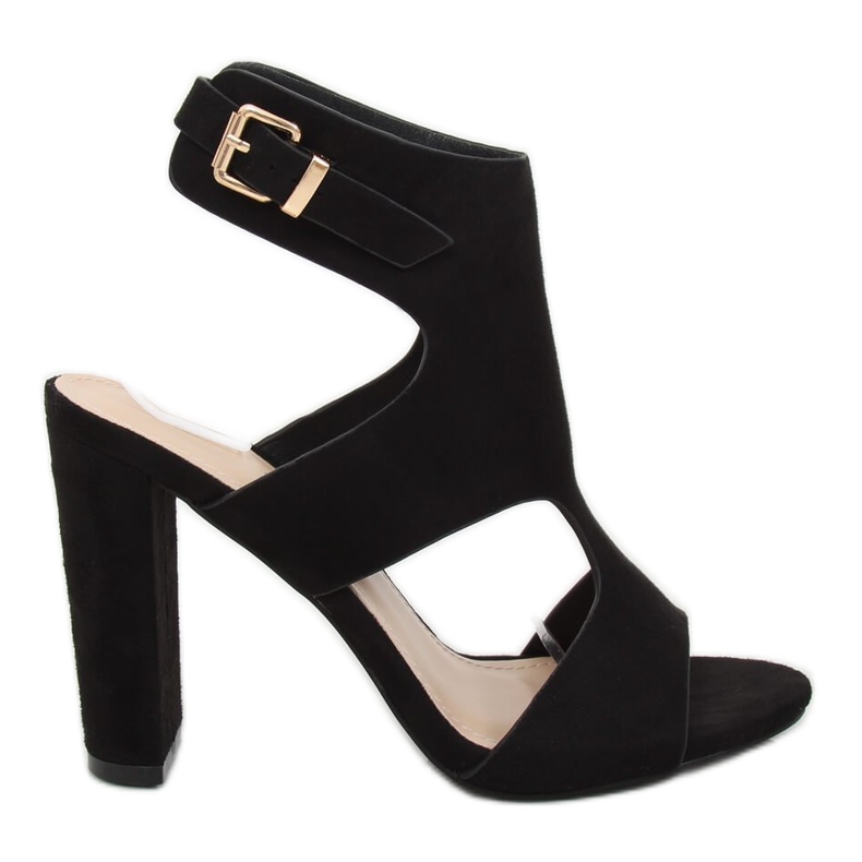 Sandałki na słupku czarne J-8711 Black