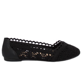 Baleriny ażurowe czarne 4701 Black