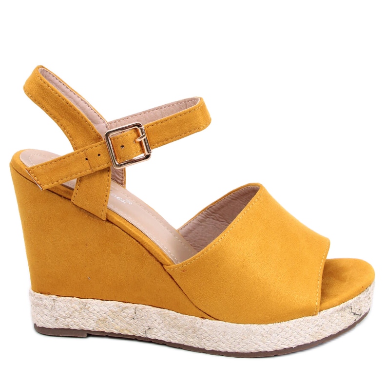 Sandałki na koturnie żółte FD-5M14 Yellow