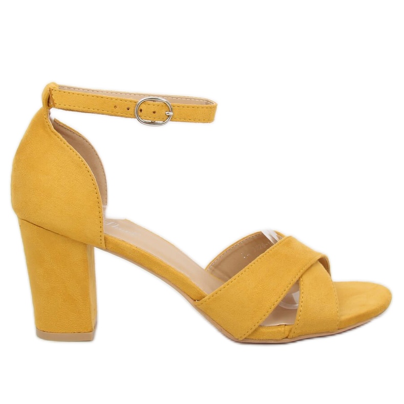 Sandałki na słupku żółte FH-3M26 Yellow