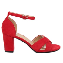 Sandałki na słupku czerwone FH-3M26 Red
