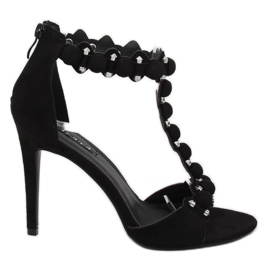 Sandałki na szpilce czarne GH-5A5733 Black